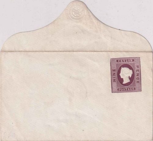 Ceylon - 9d Victoria Ganzsachenumschlag ungebraucht H&G 7a