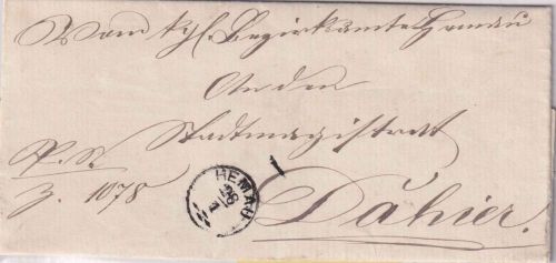 Bayern - Hemau 28/1 Zier-K1 Orts-Dienstbrief 1870 - mit Inhalt !