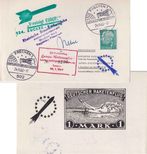 BRD - Frechen 1962 124. Zucker-Rakete Sonderkarte OU "Nebel"