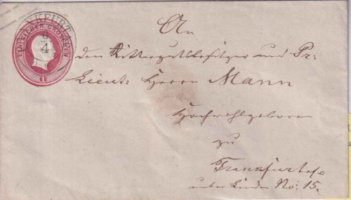 Preussen - 1 Sgr. Adler Ganzsache/Ortsbrief K2 Frankfurt a/O. 6/4