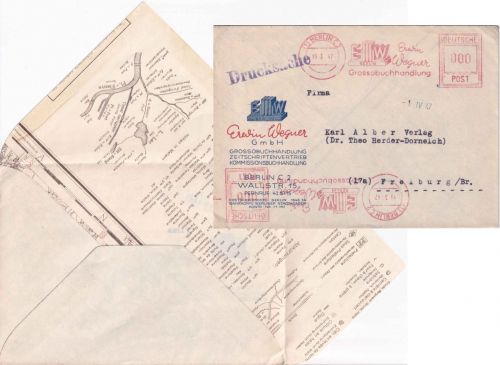 All.Bes. - Berlin C2 1947 0+6 Pfg. AFS "EW Großbuchhandlung" Drucksachenbrief