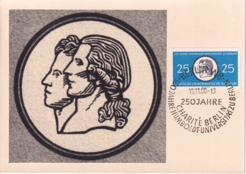 DDR - 25 Pfg. 150 J. Humboldt-Universität Maximumkarte (kein Ersttag!) SST 1960