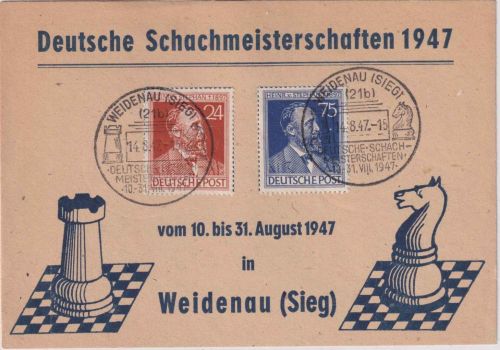 All.Bes. - Weidenau (Sieg) 1947 Deutsche Schachmeisterschaften SST Sonderblatt