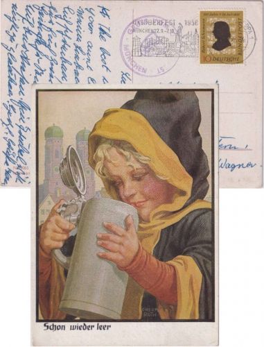 BRD - München 1956 Oktoberfest Masch.Werbestpl. Sonderkarte n. Kaiserslautern