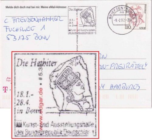 BRD - "Die Hethiter" Masch.werbestpl. Briefzentrum 53 (Bonn) Brief 2002