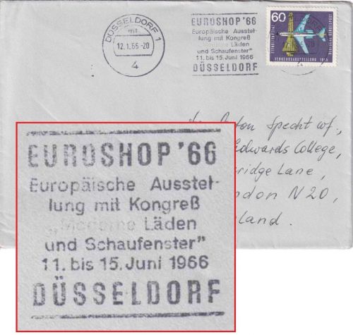 BRD - 60 Pfg. IVA 1965 Brief n. ENGLAND Düsseldorf - London 1966