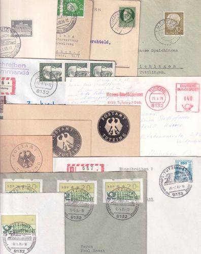 Bayern/BRD/Chile - Tutzing (Starnberger See) 14 Belege ex 1917/85