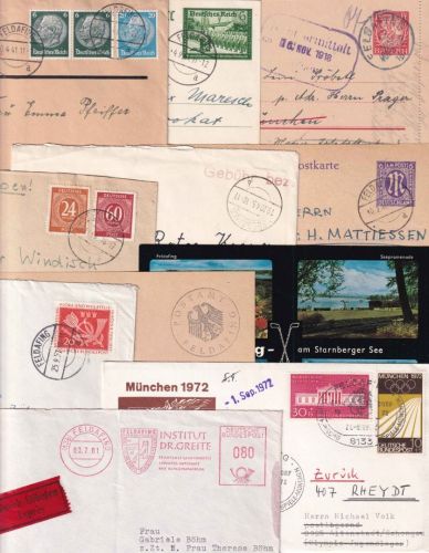 Bayern/DR/All.Bes./BRD - Feldafing (Starnberger See) 13 Belege ex 1916/1976