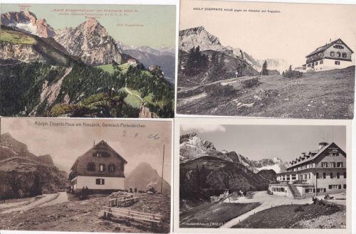 Bayern - Garmisch Adolf-Zöppritz-Haus/Kreuzeckhaus 4 AK ca. 1908/16