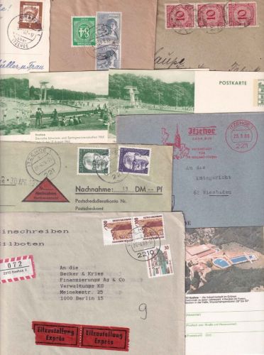 DR/All.Bes./BRD - Itzehoe 10 Belege ex 1924/1988