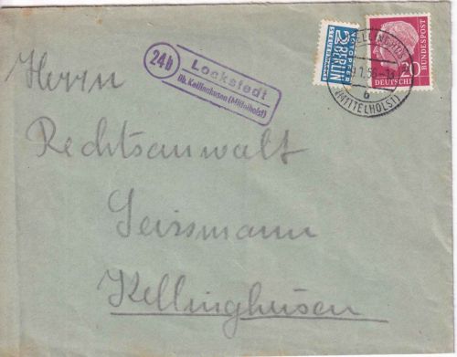 BRD - (24b) Lockstedt üb. Kellinghusen (Mittelholst.) Landpost-Ra2 Brief 1956