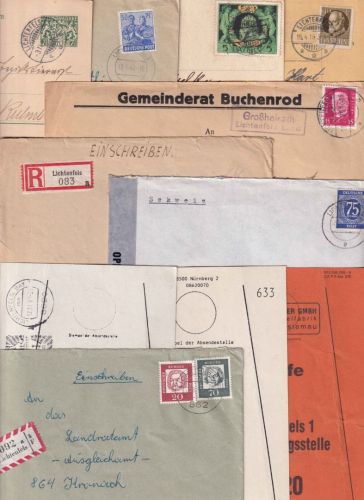Bayern/DR/All.Bes./BRD - Lichtenfels 16 Belege ex 1911/1991