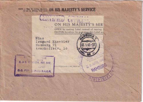 Bizone - Hamburg 1948 Orts-Dienstbrief (Entries & Exit Branch) m. Inhalt