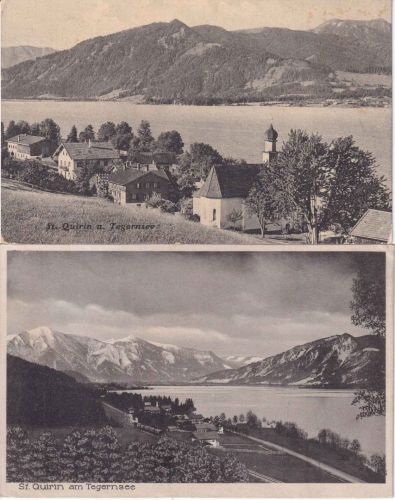 Bayern - St. Quirin a. Tegernsee 2x ssw-Ortsansicht ca. 1910/25