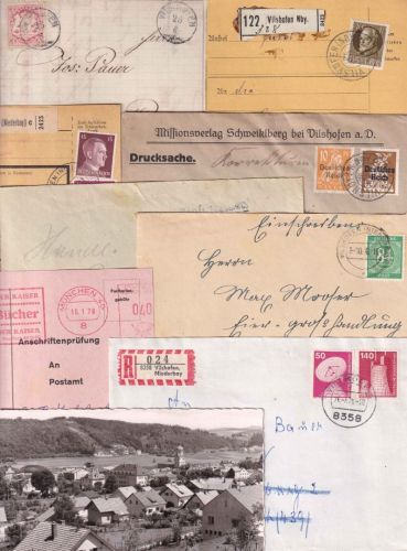 Bayern/DR/All.Bes./BRD - Vilshofen 9 Belege ex ca. 1873/1978