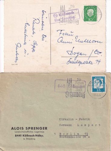 BRD - Kößnach ü. Straubing Poststelle I Brief/Karte 1961/64