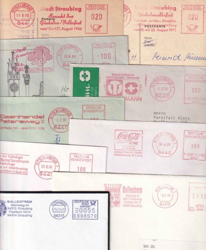 BRD - Straubing 26 Belege/Absenderfreistempel ex 1961/2006