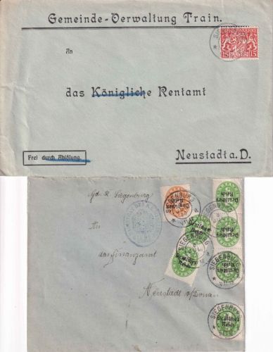 Bayern/DR/BRD - Siegenburg 4 Belege (Paketkarten, Dienstbriefe) ex 1919/1965
