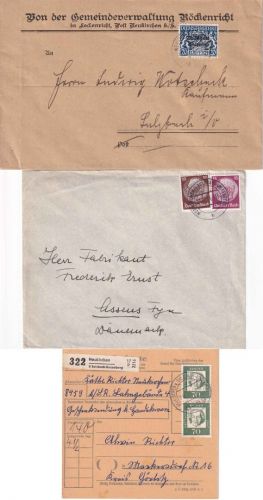 Bayern/DR/BRD - Neukirchen ü. Sulzbach-Rosenberg 3 Belege 1920/1964