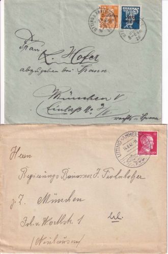 DR - Utting a. Ammersee 2 Briefe 1920/1942