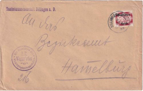 DR-Infla - 3 M. By-Abschied/DR Dienstbrief Dillingen - Hammelburg 1922