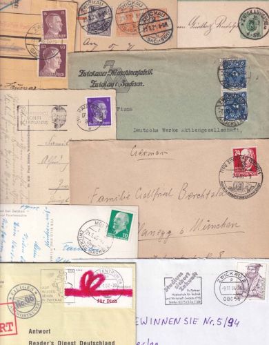 DR/SBZ/DDR/BRD - Zwickau 10 Belege (Paketkarten, Landpost etc.) ex 1880/2002