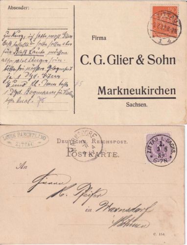 DR/DDR/BRD - Zittau 6 Belege (Briefe, Karten, SST etc.) ex 1882/2001