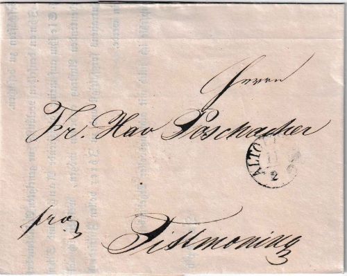 Bayern - Altötting11/2 Fingerhut-K1 Francobrief (Würzburg !) n. Tittmoning 1837