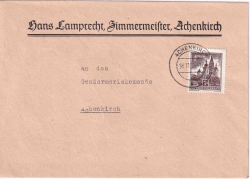 Österreich - 1 S. Maria Zell Ortsdrucksache Achenkirch 1958
