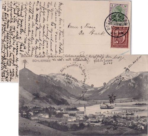 Bayern - Schliersee sw-AK gelaufen Rottach-Egern 1922
