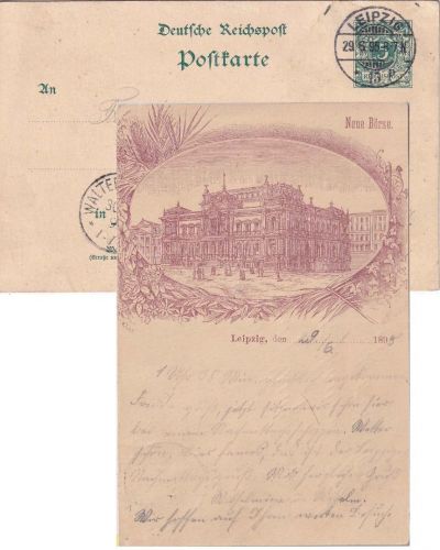 DR - 5 Pfg. K/A Privatganzsache Neue Börse Leipzig - Waltershausen 29.6.95