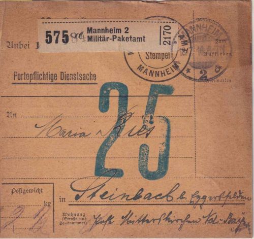 DR - Magdeburg 2 Militär-Paketamt unfrank. Militärpaketkarte 18.7.16 Nachporto