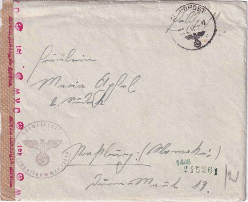 DR - Fp.Nr. 01081 (Gen.Kdo. XVII.AK) Feldpostzensurbrief i.d. SLOWAKEI 25.9.42