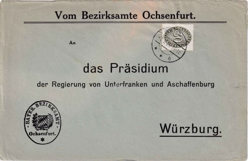 DR - 30 Pfg. Strohhut Brief (2. Gew.stufe) Ochsenfurt - Würzburg 1929