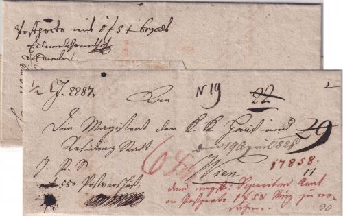 Bayern/Österreich - Ochsenfurt 1826 Postvorschussbrief (Fahrpost) n. Wien