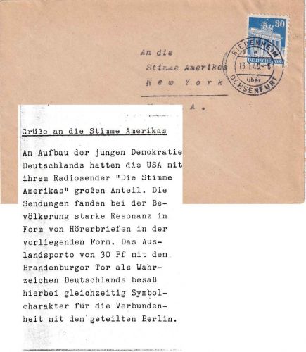 Bizone - 30 Pfg. Bauten Brief n. USA Poststelle I Riedenheim ü. Ochsenfurt 1949