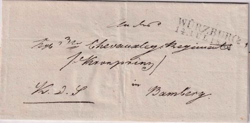 Bayern - Würzburg 14. JUL 1823 L2 KDS/Dienstbrief (Militaria) n. Bamberg