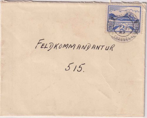 Dt.Bes. Kanalinseln - Jersey 2 1/2 P. Inselbriefbrief a. Feldkommandantur 1943