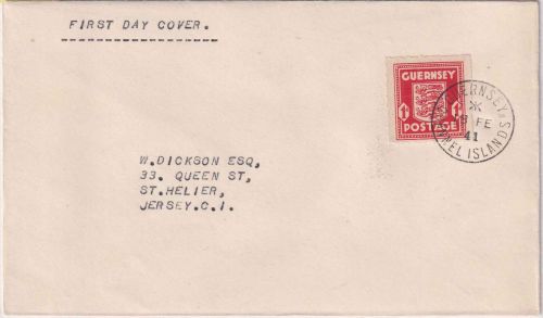 Dt.Bes. Kanalinseln - Guernsey 1 P. Wappen Inselbrief/FDC 18.2.41