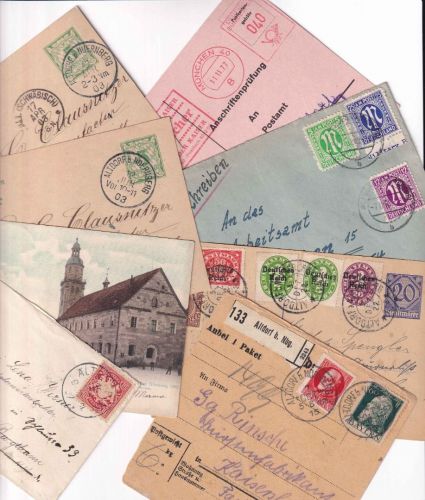 Bayern/DR/AM-Post/BRD - Altdorf b. Nürnberg 8 Belege ex 1897/1977