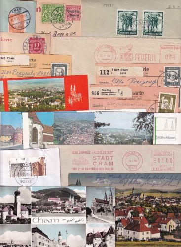 Bayern/DR/All.Bes./BRD - Cham 18 Belege ex 1919/1997