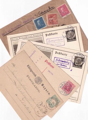 Bayern/DR - Nabburg 6 Belege ex 1878/1936 darunter Landpost etc.