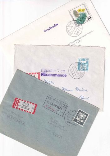 BRD - Pressig , Kr.Kronach 2x Einschreiben 1x Drucksache ex1964/1982