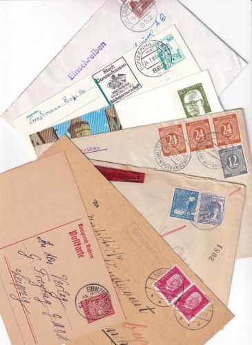 Bayern/DR/All.Bes./BRD - Gunzenhausen 7 Belege ex 1919/1982