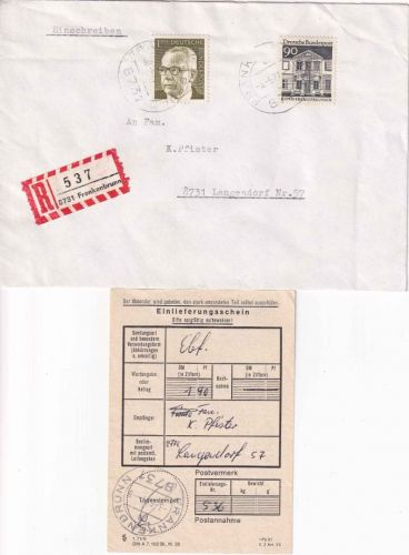 BRD - Frankenbrunn 3.5.77 Einschreibebrief n. Langendorf