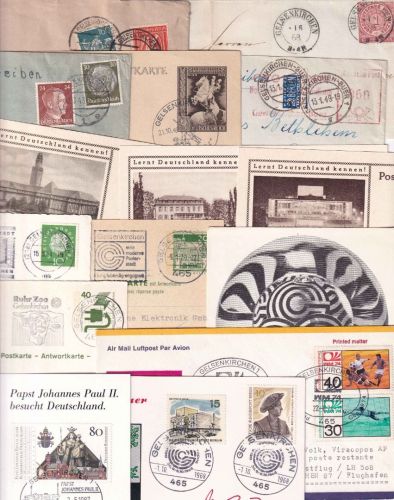 NDP/DR/All.Bes./BRD - Gelsenkirchen ex 1868/1987 27 Belege/Ganzsachen