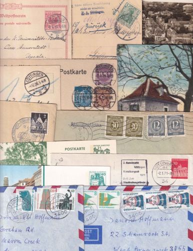 DR/All.Bes./BRD - Göttingen 1899/1991 14 Belege/Ganzsachen/Ansichtskarten