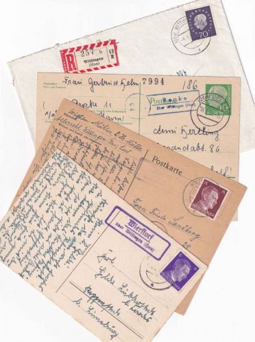 DR/BRD - Wittingen 1943/1961 4 Belege (darunter 3x Landpost !)