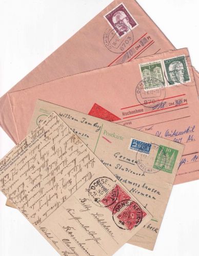 DR/Bizone/BRD - Ochsenfurt ex 1923/1974 4 Belege (darunter 2x Nachnahme etc.)