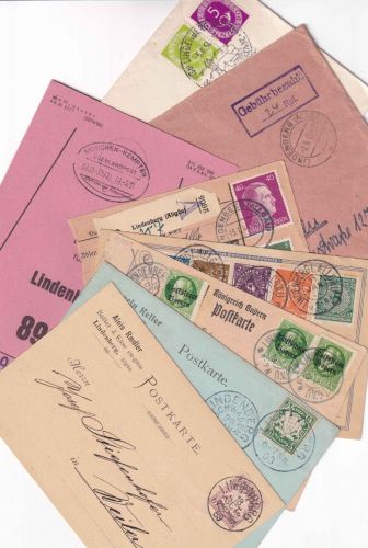 Bayern/DR/All.Bes./BRD - Lindenberg ex 1889/1981 8 interessante Belege